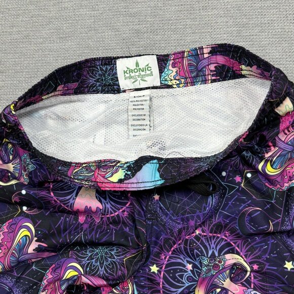 Kronic Prints Drill Clothing Mens Psychedelic Mushroom Board Shorts Size S NWT - Picture 5 of 15